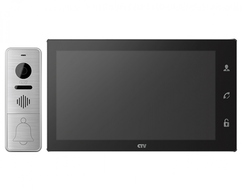 CTV-DP4706AHD B (Black/Silver) Комплект цветного AHD-видеодомофона (7"), в составе: панель CTV-D4000FHD S, монитор CTV-M4706AHD B