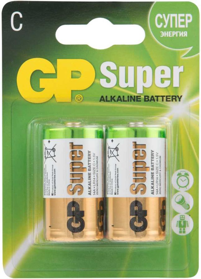 Батарея GP Super Alkaline 14A LR14 C (2шт/уп)