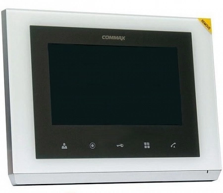 COMMAX CMV-70S (White) Монитор цветного видеодомофона, 7.0&quot;, TFT LCD, PAL/NTSC, без трубки (Hands Free), накладное крепление, подключение 2-х вызывных блоков и трубки DP-4VHP, вызов и связь &quot;трубка-монитор&quot;, возможно использование в многоквартирной систе