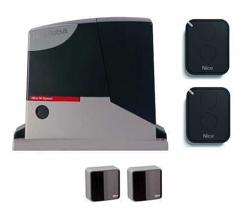 NICE ROX600KIT1 (до 600кг) Комплект автоматики для откатных ворот, в составе: привод ROX600, пульт FLO2RE (2шт), фотоэлементы EPM