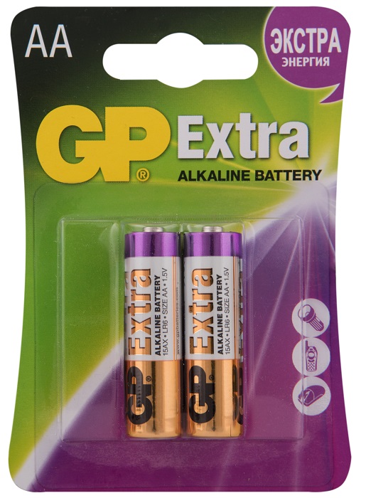 Батарея GP Extra Alkaline 24AX LR03 AAA (2шт/уп) блистер