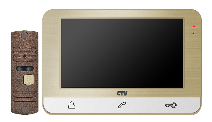 CTV-DP1703 CH (Champagne) Комплект цветного видеодомофона (7"), в составе: панель CTV-D10NG, монитор CTV-M1703MD CH
