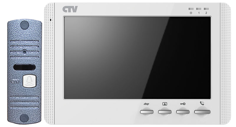 CTV-DP1704MD W (White/Silver) Комплект цветного видеодомофона (7"), в составе: панель CTV-D10NG, монитор CTV-M1704MD W