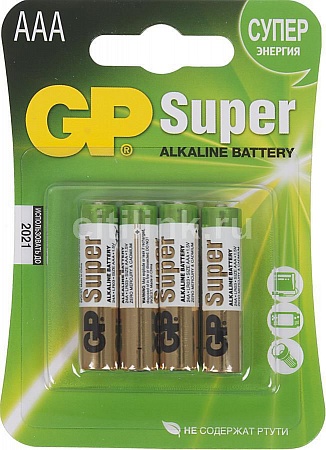 GP Super Alkaline 24A LR03 AAA Батарея (4шт/уп)