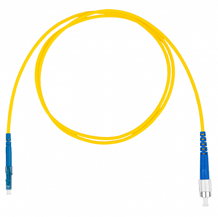 Шнур оптический коммутационный (патч-корд), LC-FC симплекс (simplex) OS2, нг(А)-HF, желтый, 1,0 м