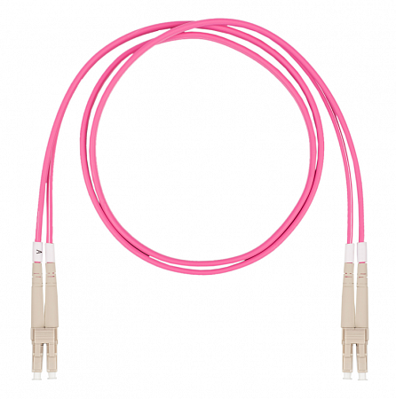 Шнур оптический коммутационный (патч-корд), LC-LC, дуплекс (duplex) OM4, нг(А)-HF, маджента, 5,0 м