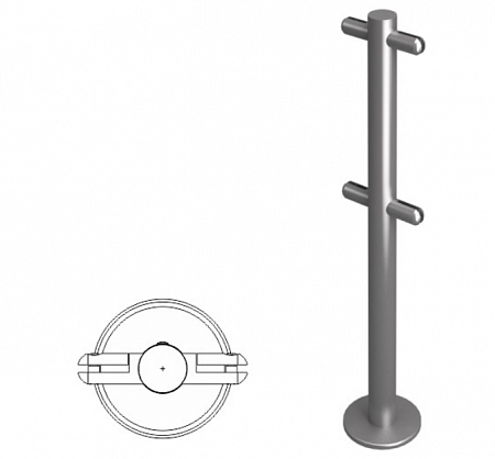 Стойка ограждения под стекло i-образная  h=400мм